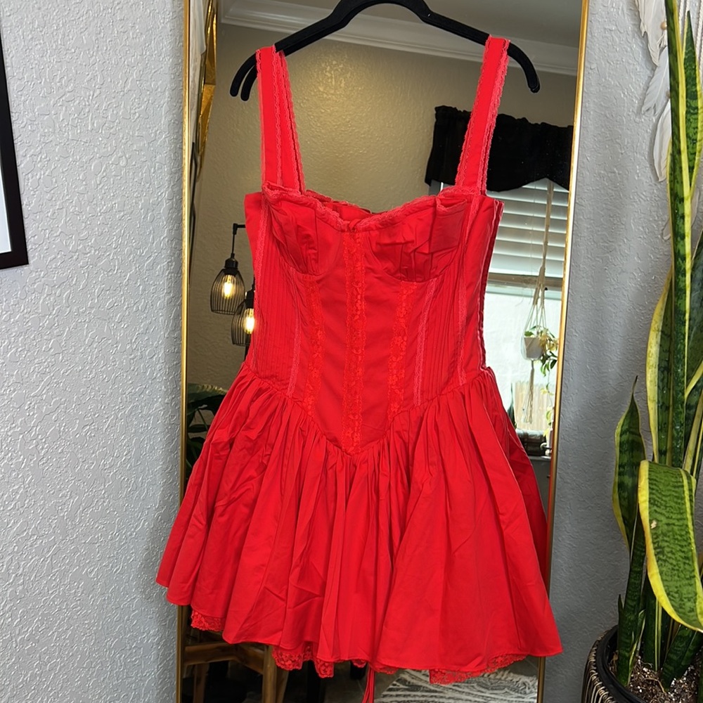 HOUSE OF CB 'Pietra' Cherry Corset Mini Dress  NWOT - Picture 8 of 10